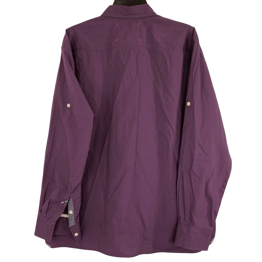 Robert Graham Mens 3XL Button Down Shirt Long Sleeve‎ Purple Designer EUC